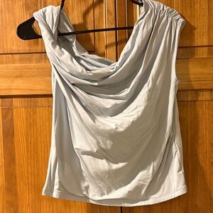 Abercrombie & Fitch Women's Cowl Neck Blouse in Light Blue